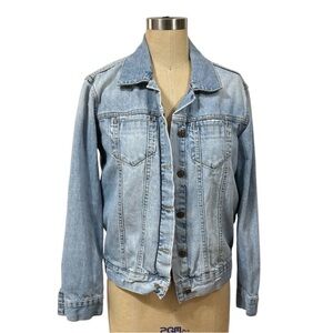 Anthropologie Pilcro and the Letterpress Light Blue Denim Jacket size XS